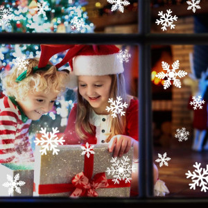 LUDILO 135Pcs Christmas Window Clings Snowflakes W...