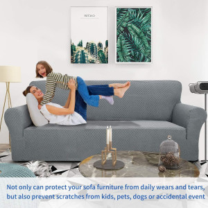 ZNSAYOTX 1 Piece Jacquard Couch Covers for 3 Cushi...