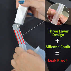 Mofason Silicone Shower Splash Guard, Clear Bathtu...