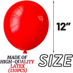 Red Balloon 110pcs, Red Latex Balloons12 inch for...