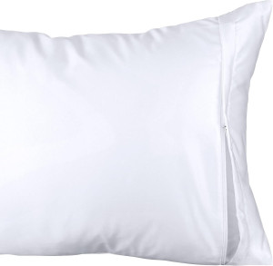 White Classic Zippered Style Pillow case Cover - L...