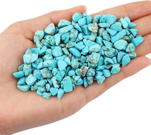 Rockcloud 1 lb Howlite Turquoise Small Tumbled Chi...