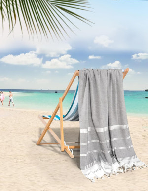 LANE LINEN Beach Towels 6 Pack, Oversized Beach To...