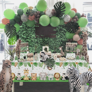 3Pieces Jungle Safari Tablecloths Animal Print Tab...