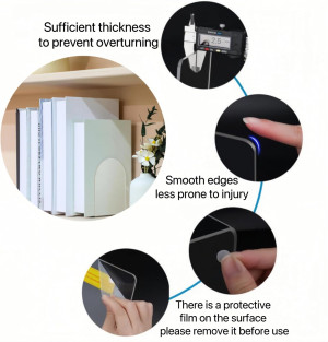 Lulonpon 4 Pieces Book Ends, Bookends, Book Ends f...