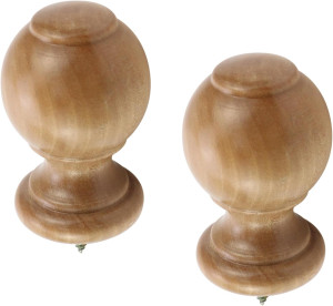 T Tulead Wood Curtain Rod Finial Screw on Curtain...