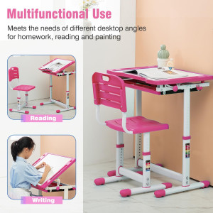 PayLessHere Kids Desk and Chair Set,Height Adjusta...