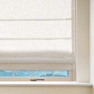 Artdix Cordless Linen Roman Shades, Natural Custom...