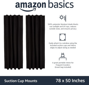 Amazon Basics Portable Blackout Curtain Shade with...