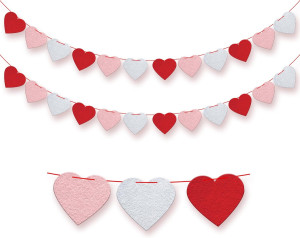 KatchOn, Red Felt Heart Garland - 8.2 Feet No DIY...