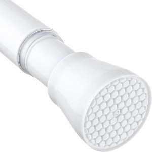 White Tension Curtain Rod for Windows 28 to 48 inc...