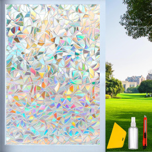 Rainbow Window Privacy Film Decorative, Stained Gl...