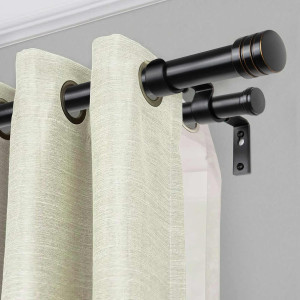 TONIAL1 Inch Double Curtain Rods for Windows 66 to...