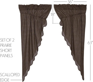 VHC Brands Kettle Grove Curtains, Plaid Prairie Sh...