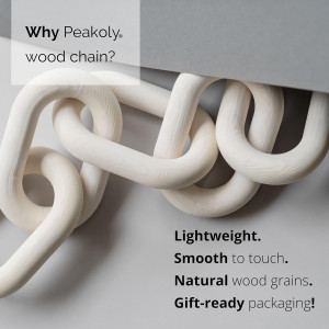 Wood Chain Link Decor - Rustic White Washed Decora...