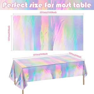 4 Pack Iridescence Plastic Tablecloths Disposable...
