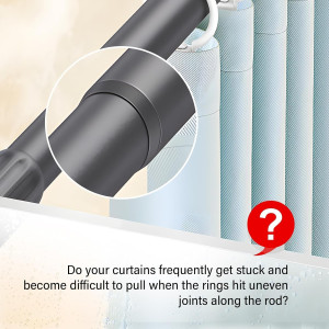 14.5ft Curtain Rod Tape, Clear Curtain Ring Slide...
