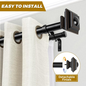 KAMANINA 1 Inch Double Curtain Rod 72 to 144 Inche...