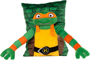 Jay Franco Nickelodeon Teenage Mutant Ninja Turtles Michelangelo 3D Snuggle Pillow - Super Soft Green Plush Pillow - Measures 15 Inches