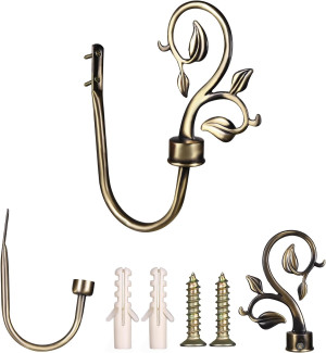 Leaf Shaped Curtain Holdbacks 2pcs, Handmade Metal...