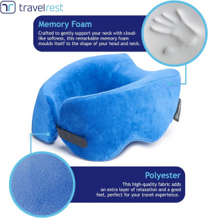TRAVELREST Nest Memory Foam Travel Pillow/Neck Pil...