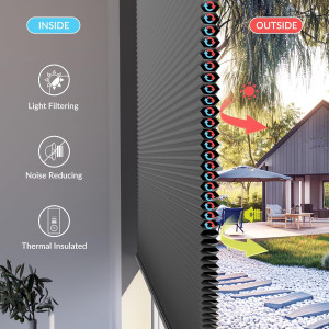 Boolegon No Drill Blinds for Windows Blackout Cell...