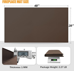 Hearth Rugs for Fireplaces Fire Resistant, 48 x 28...