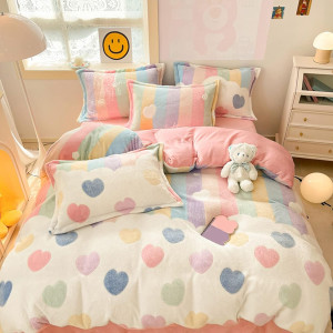 MorroMorn Twin Bedding Sets, Pink Rainbow Duvet Co...
