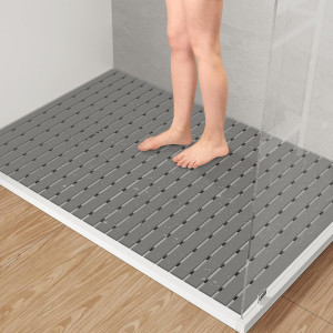 Yolife PVC Large Shower Mat, 35.4 × 24 Inch Non Su...