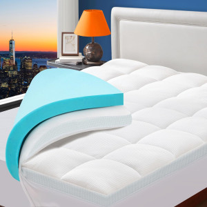 Bedluxury Dual Layer 3 Inch Mattress Topper King S...