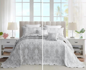 Oversized King Bedspread 128x120 Extra Wide, Jacqu...