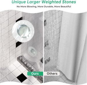 AmazerBath Shower Curtain, 72 x 72 Inches Plastic...