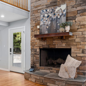 Floating Fireplace Mantel, 60 Inch Hidden Storage...