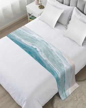 DecorLovee Summer Beach Bed Runners for King Size...