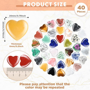 Nuenen 40 Pcs Heart Stone Bulk Heart Rock Worry St...