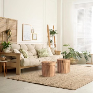 Sorbus Tree Stump Stool, Toy Storage Ottoman 15 In...