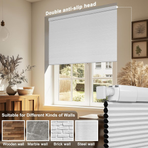 No Drill No Tools Blackout Cellular Shades Easy to...