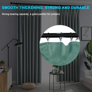 40 PCS Black Curtain Rings, Curtain Rings with Eye...