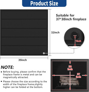 Fireplace Cover, Magnetic Fireplace Blocker Blanke...
