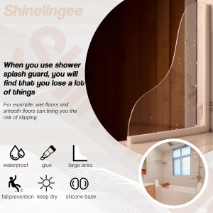 Shineligee 2 Pack Updated Shower Splash Guard, Lar...