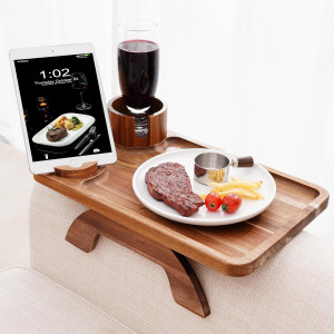 Nnewvante Couch Cup Holder Tray, 3 in 1 Large 15.3...