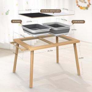 Sensory Table for Toddlers Kids Play Wooden Sand W...