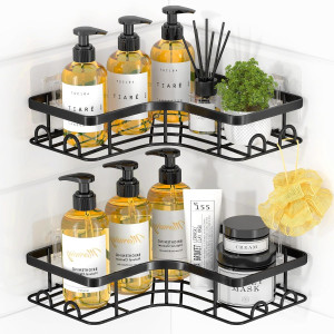 Corner Shower Caddy - 2 Pack, Adhesive Shower Orga...