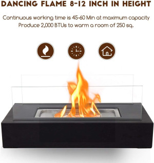 BRIAN & DANY Tabletop Fire Pit, Portable Indoor Fi...