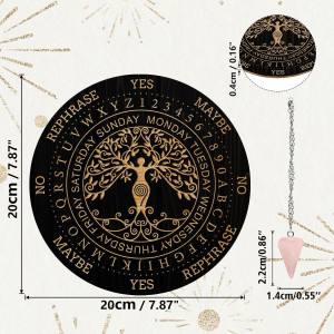 AHANDMAKER Pendulum Board Set, Wooden Dowsing Divi...