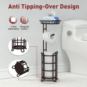 Toilet Paper Holder Stand Tissue Paper Roll Dispen...