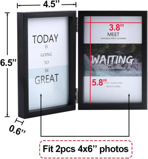 4x6 Double Picture Frame Wooden Hinged Photo Frame...