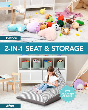 Stuffed Animal Bean Bag Storage - Machine Washable...