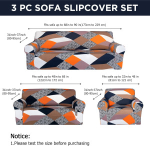 Peryiter 3 Pcs Slipcover Set for Couch Furniture C...