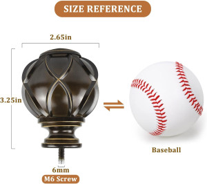 KAMANINA Netted Texture Replacement Finials for 1...